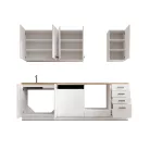 BUBBLE 240 konyhabútor, Fehér, Lancelot tölgy