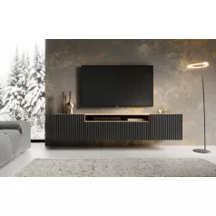 FALI NOEMI TV szekrény, Fekete, Artisan