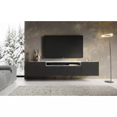FALI NOEMI TV szekrény, Fekete, Fehér