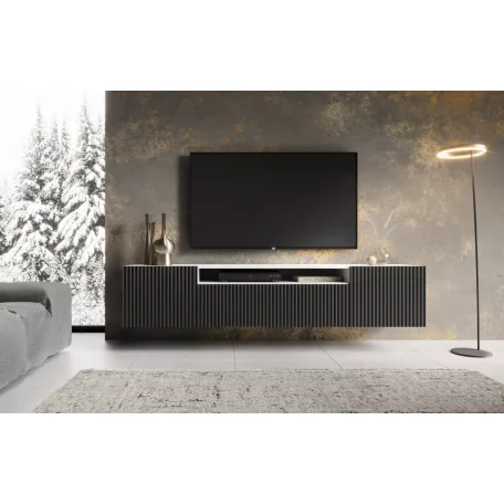 FALI NOEMI TV szekrény, Fekete, Fehér