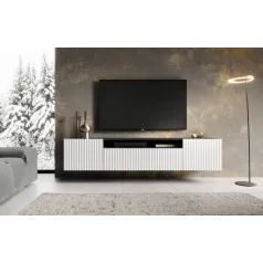 FALI NOEMI TV szekrény, Fehér, Fekete