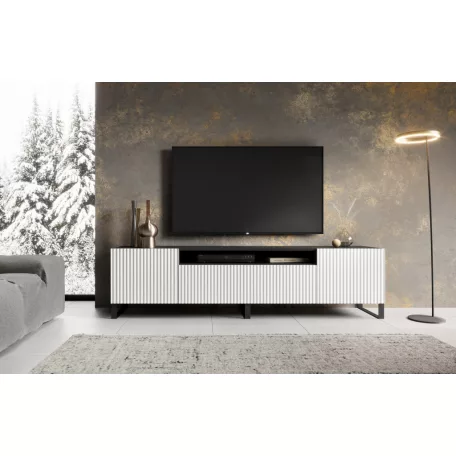 ÁLLÓ NOEMI TV szekrény, Fehér, Fekete
