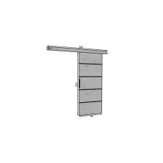 MUSCHU 96 fali tolóajtó, Wenge, Fekete