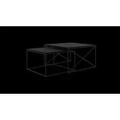 Licco 2in1 dohányzóasztal, Fekete, Fekete