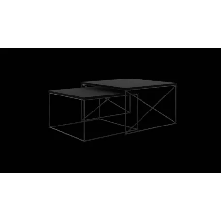 Licco 2in1 dohányzóasztal, Fekete, Fekete