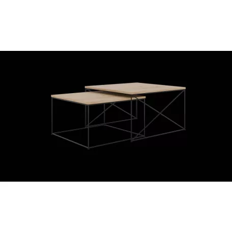 Licco 2in1 dohányzóasztal, Fekete, Artisan