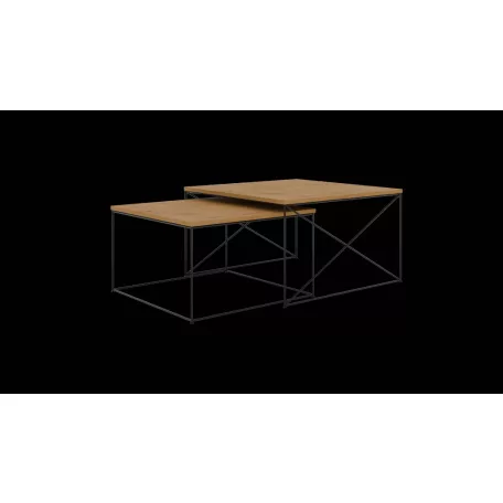 Licco 2in1 dohányzóasztal, Fekete, Lancelot tölgy