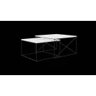 Licco 2in1 dohányzóasztal, Fekete, Fehér fényes