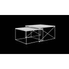 Licco 2in1 dohányzóasztal, Fehér, Beton