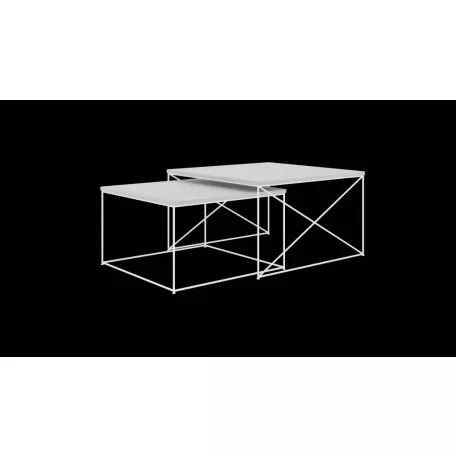 Licco 2in1 dohányzóasztal, Fehér, Beton