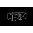 Licco 2in1 dohányzóasztal, Fehér, Fekete