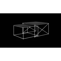 Licco 2in1 dohányzóasztal, Fehér, Fekete