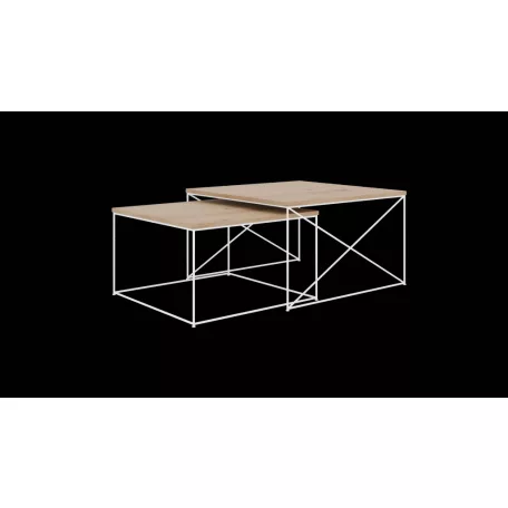 Licco 2in1 dohányzóasztal, Fehér, Artisan