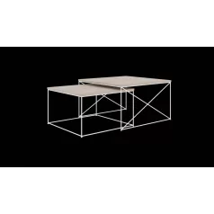 Licco 2in1 dohányzóasztal, Fehér, Sonoma