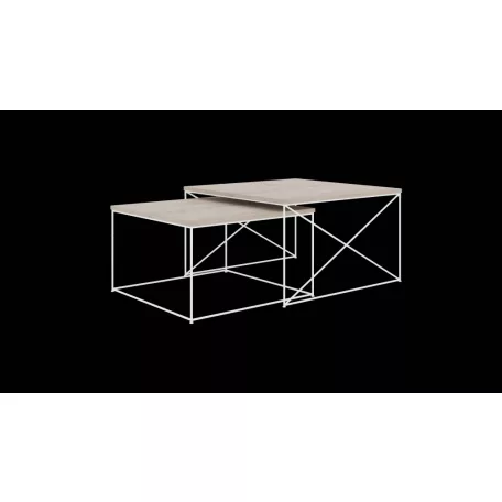 Licco 2in1 dohányzóasztal, Fehér, Sonoma