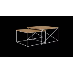 Licco 2in1 dohányzóasztal, Fehér, Lancelot tölgy