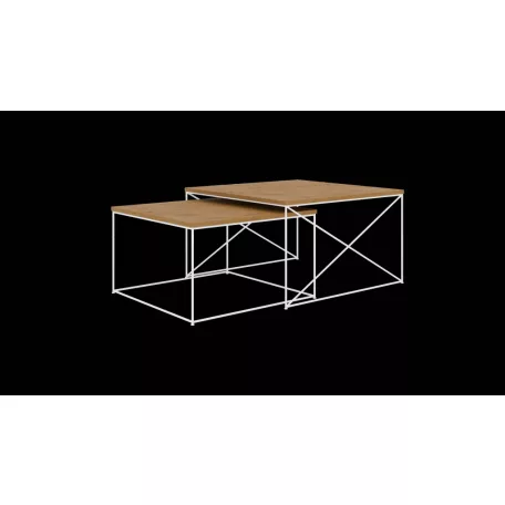 Licco 2in1 dohányzóasztal, Fehér, Lancelot tölgy