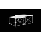 Licco 2in1 dohányzóasztal, Fehér, Fehér fényes