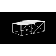 Licco 2in1 dohányzóasztal, Fehér, Fehér fényes