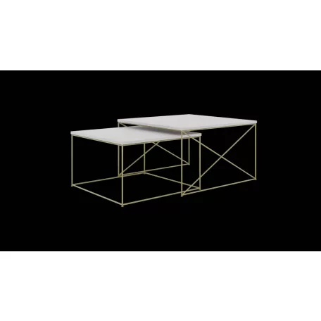 Licco 2in1 dohányzóasztal, Arany, Beton