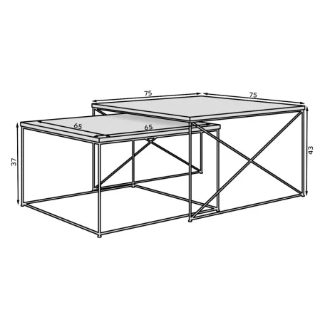 Licco 2in1 dohányzóasztal, Arany, Beton