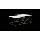 Licco 2in1 dohányzóasztal, Arany, Fehér