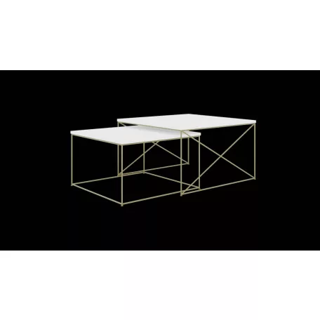 Licco 2in1 dohányzóasztal, Arany, Fehér