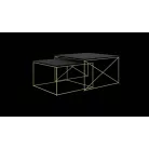 Licco 2in1 dohányzóasztal, Arany, Fekete