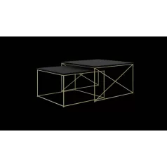 Licco 2in1 dohányzóasztal, Arany, Fekete