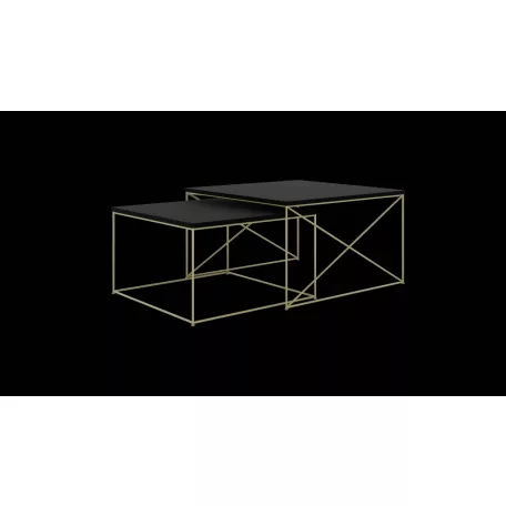 Licco 2in1 dohányzóasztal, Arany, Fekete