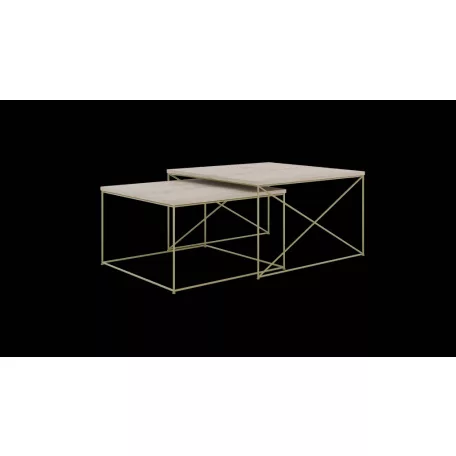 Licco 2in1 dohányzóasztal, Arany, Sonoma