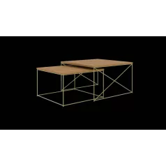 Licco 2in1 dohányzóasztal, Arany, Lancelot tölgy