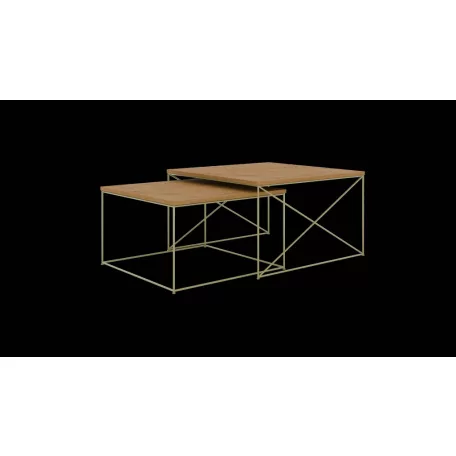 Licco 2in1 dohányzóasztal, Arany, Lancelot tölgy