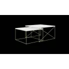 Licco 2in1 dohányzóasztal, Arany, Fehér fényes