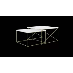 Licco 2in1 dohányzóasztal, Arany, Fehér fényes