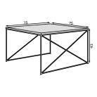 Nelia dohányzóasztal, Fekete, Beton