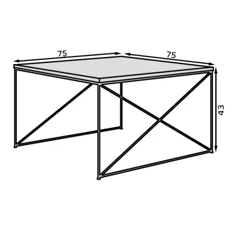 Nelia dohányzóasztal, Fehér, Fehér