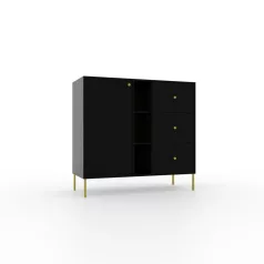 Tili 1D 3S 3P Komód, Fekete, Fekete