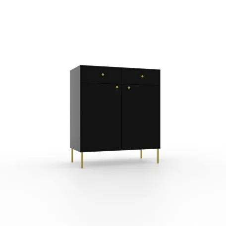 Tili 2D 2S Komód, Fekete, Fekete