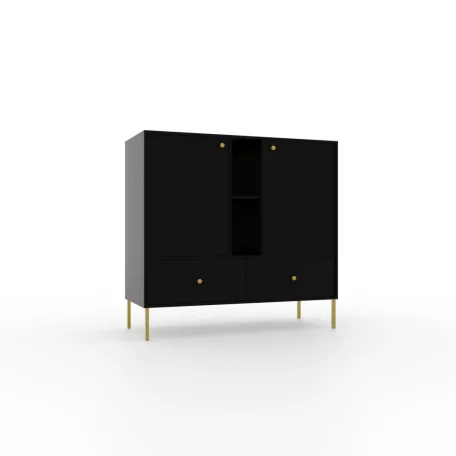 Tili 2D 2S 2P Komód, Fekete, Fekete