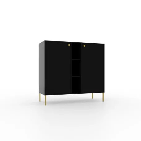 Tili 2D 3P Komód, Fekete, Fekete