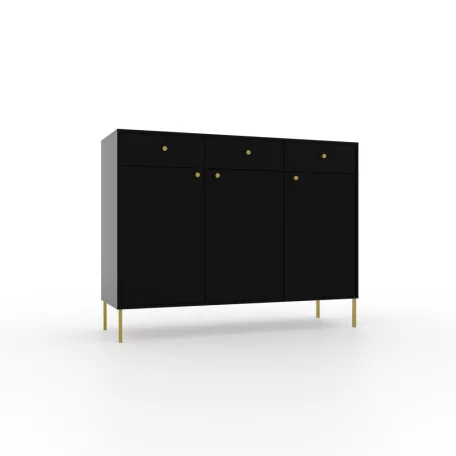 Tili 3D 3S Komód, Fekete, Fekete