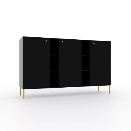 Tili 3D 6P Komód, Fekete, Fekete