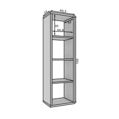 Cleo könyvespolc, Fehér, Fehér