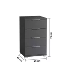 Smilla éjjeliszekrény 4SK grafit színben