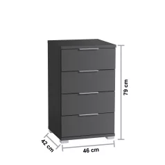 Smilla éjjeliszekrény 4SK grafit színben