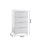 Smilla éjjeliszekrény 4SK fehér színben