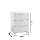 Smilla éjjeliszekrény 3SK fehér színben