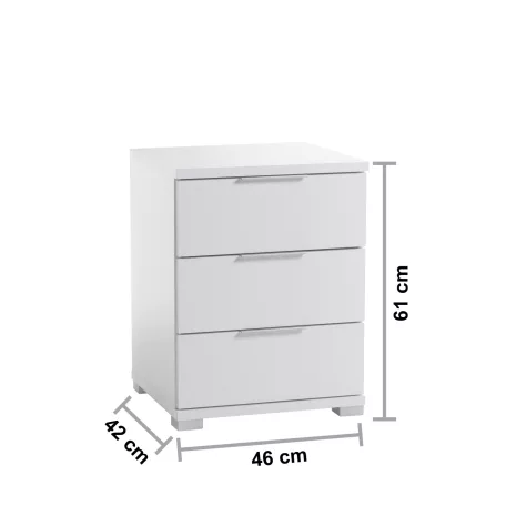 Smilla éjjeliszekrény 3SK fehér színben