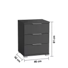 Smilla éjjeliszekrény 3SK grafit színben